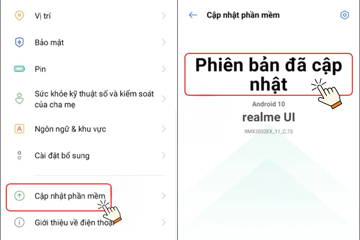 Cập nhật phần mềm Realme treo logo