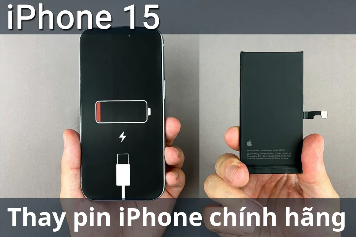 Thay pin iPhone 15 chính hãng