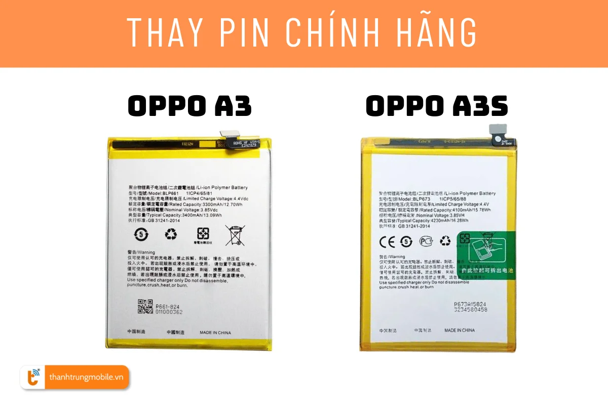 Thay pin Oppo A3S