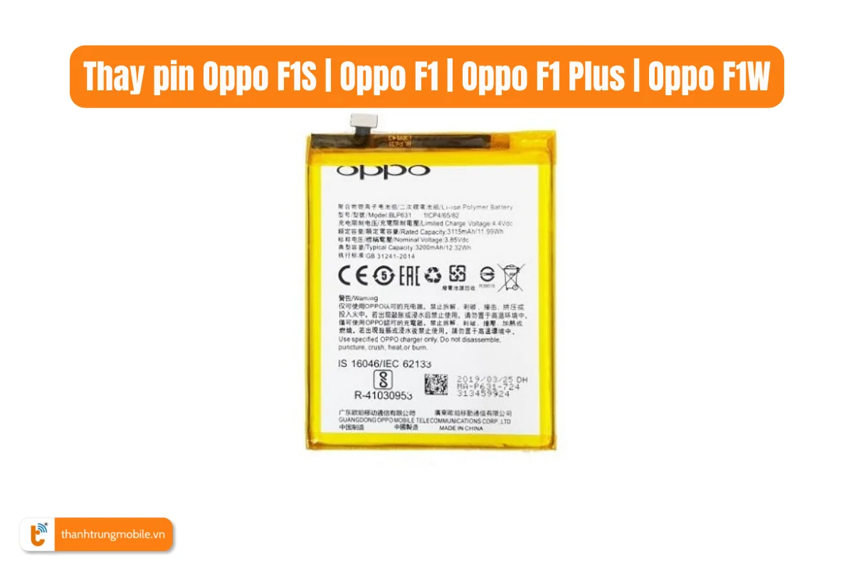 Thay pin Oppo F1S
