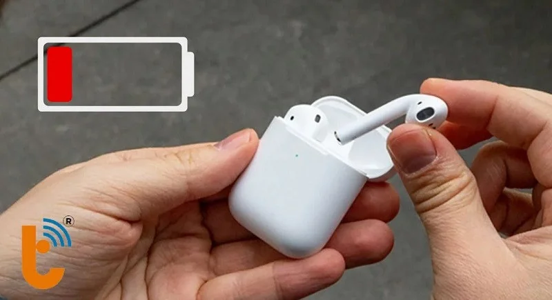 Pin tụt nhanh là dấu hiệu dễ nhận thấy nhất khi AirPods giảm tuổi thọ