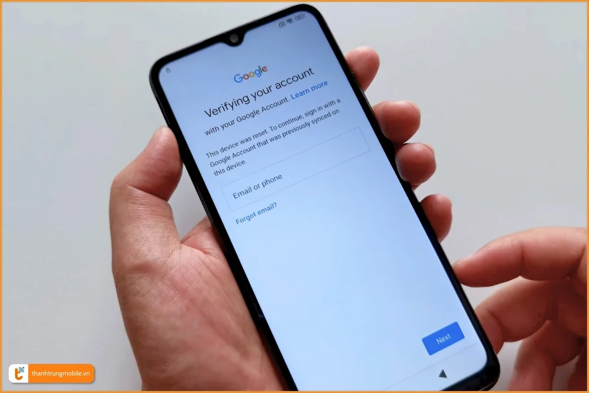 Xiaomi Redmi 10C bị xác minh tài khoản Google cần Bypass