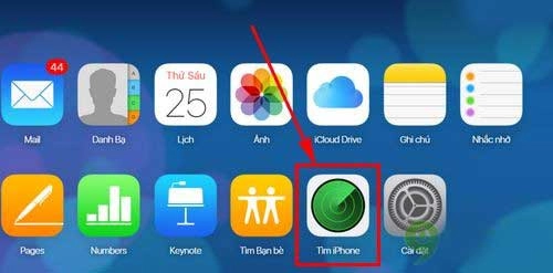 Trong giao diện iCloud trên web nhấn vào Tìm iPhone