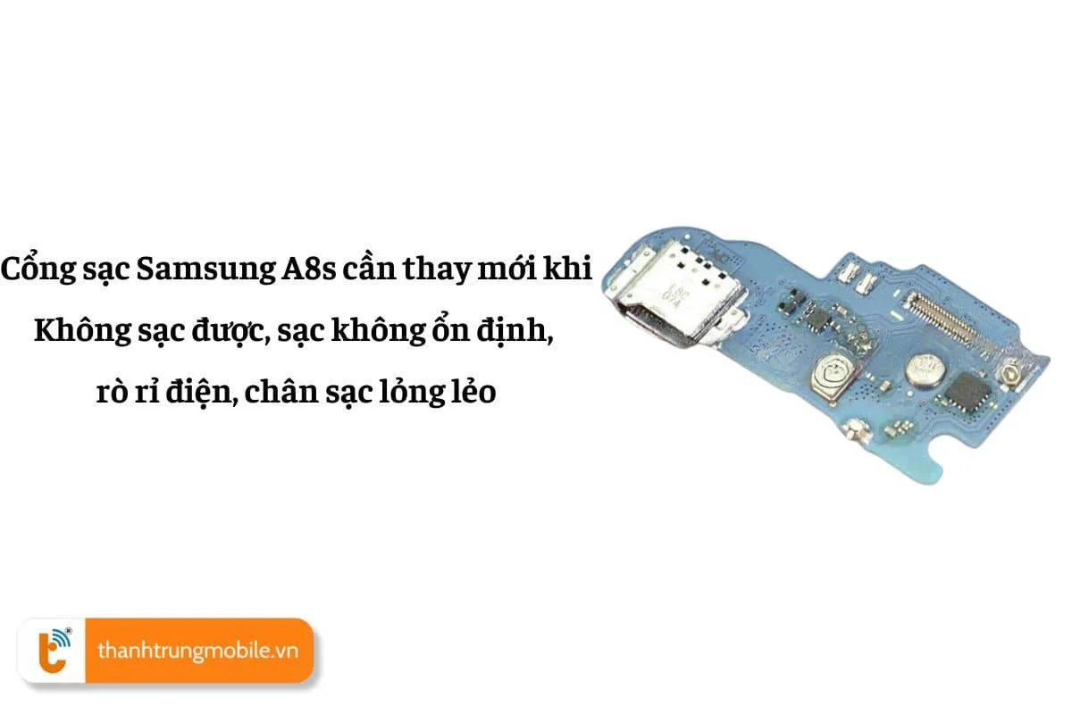 Thay chân sạc Samsung A8s