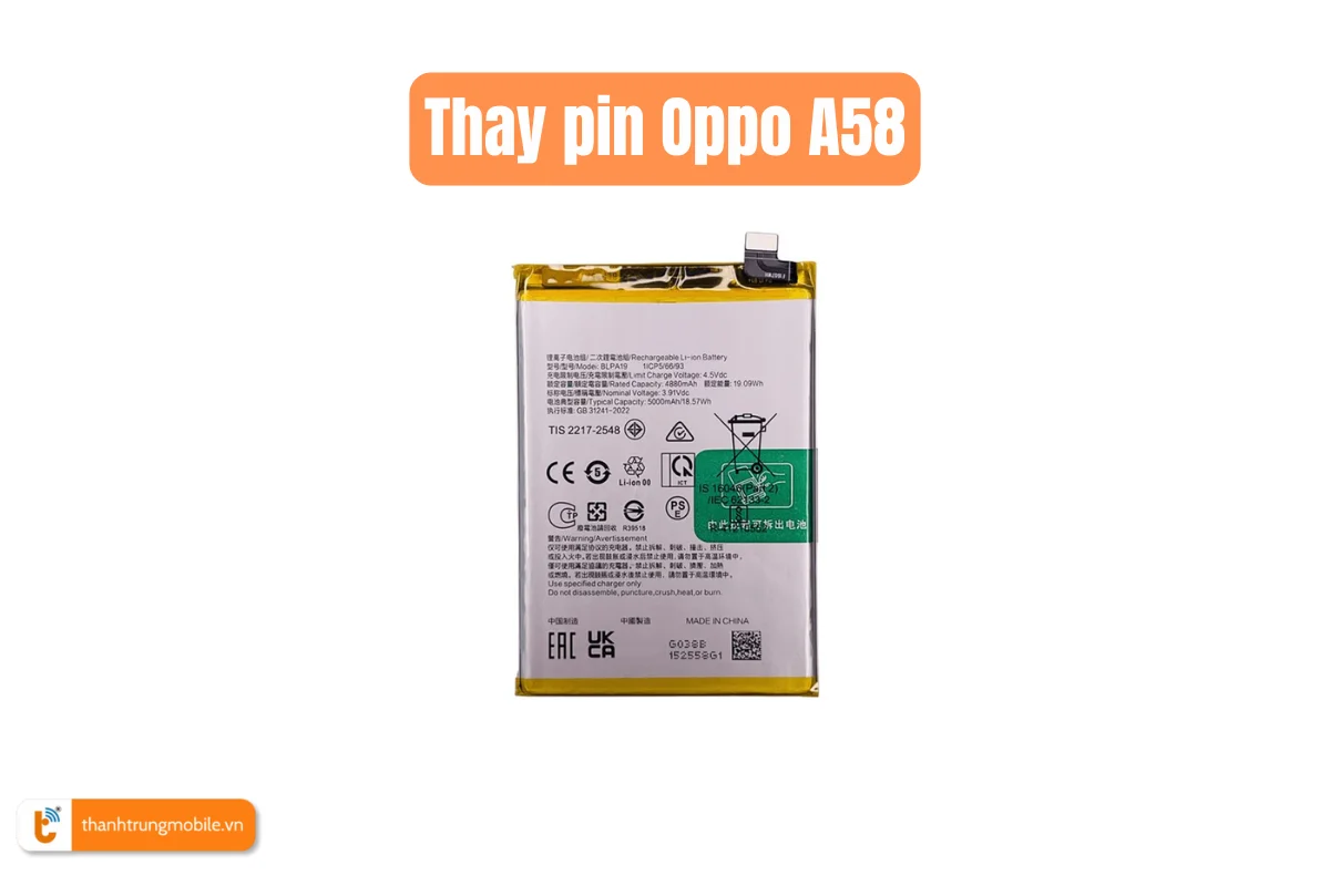 Thay pin Oppo A58