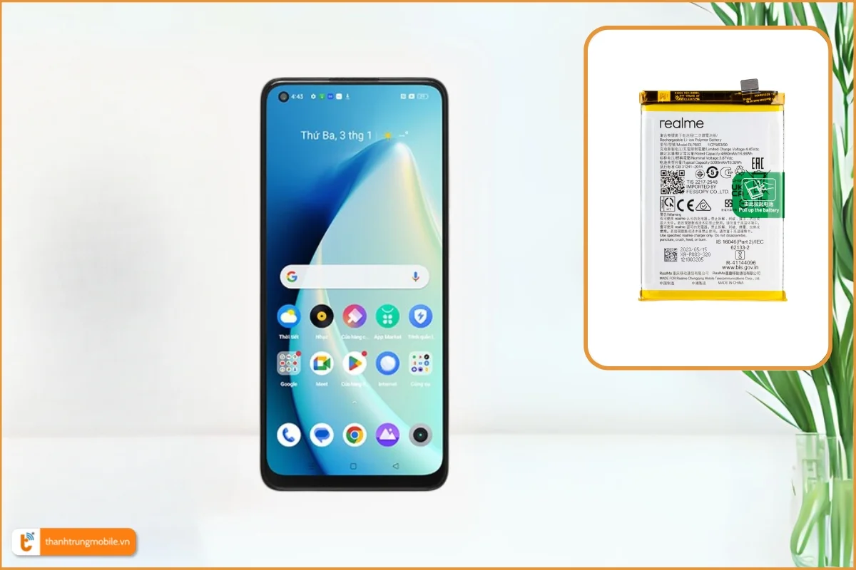 Thay pin Realme 11 chính hãng, uy tín - Thành Trung Mobile