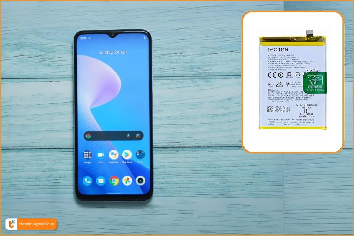 Thay pin Realme Narzo 50A Prime chính hãng, uy tín - Thành Trung Mobile