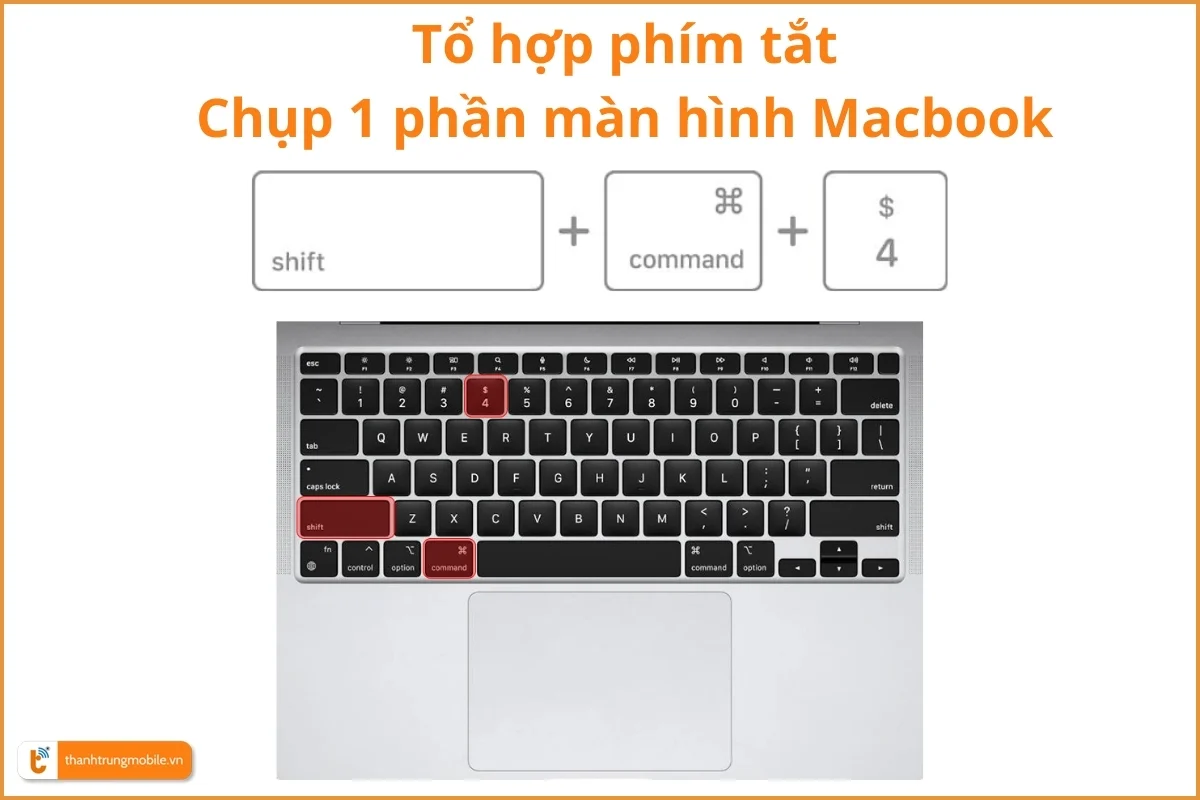 Tổ hợp phím tắt chụp 1 phần màn hình Macbook Air