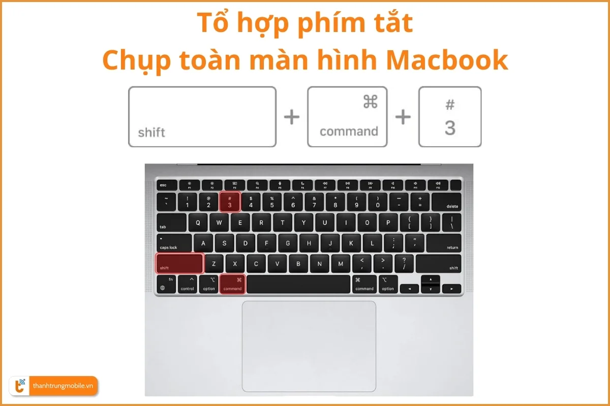 Tổ hợp phím tắt chụp toàn màn hình Macbook Air