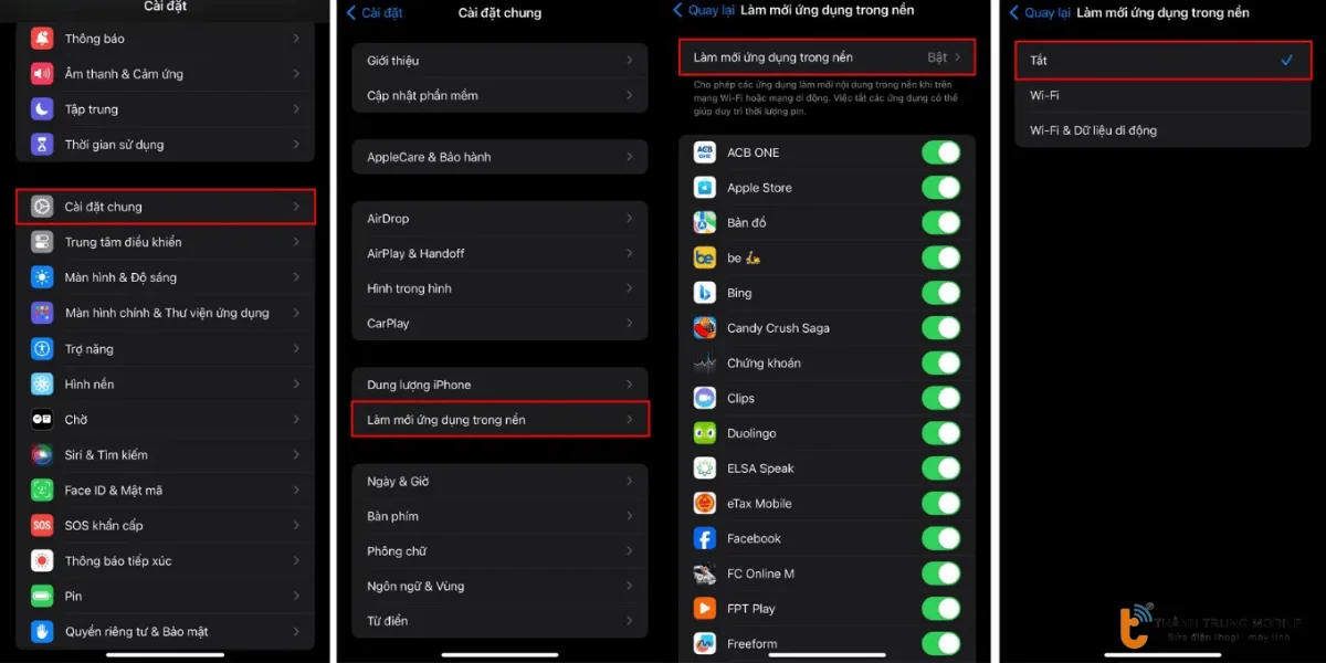 Tối ưu hóa làm mới ứng dụng nền
