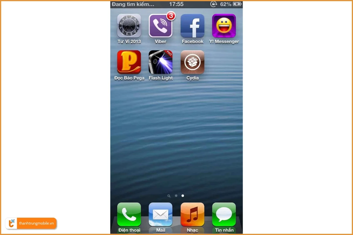 Trên màn hình iPhone xuất hiện icon Cydia là Jailbreak iOS 6 thành công