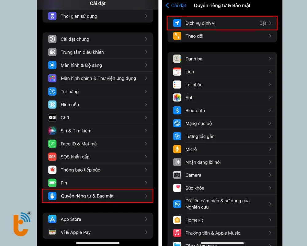Tắt Dịch vụ định vị khi không sử dụng 