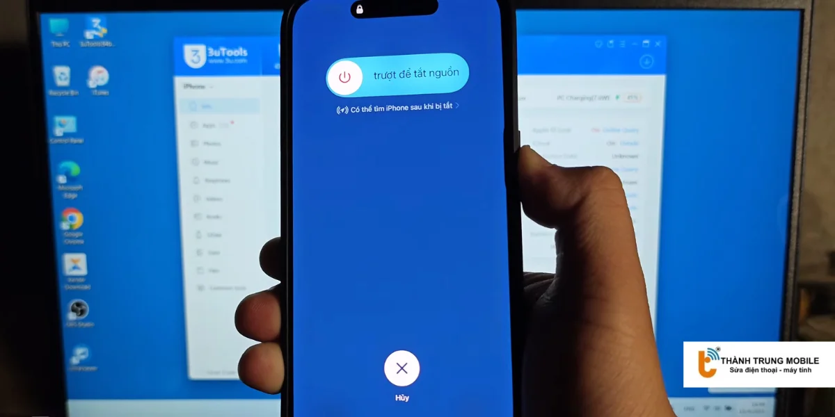 Vuốt thanh trượt để tắt iPhone