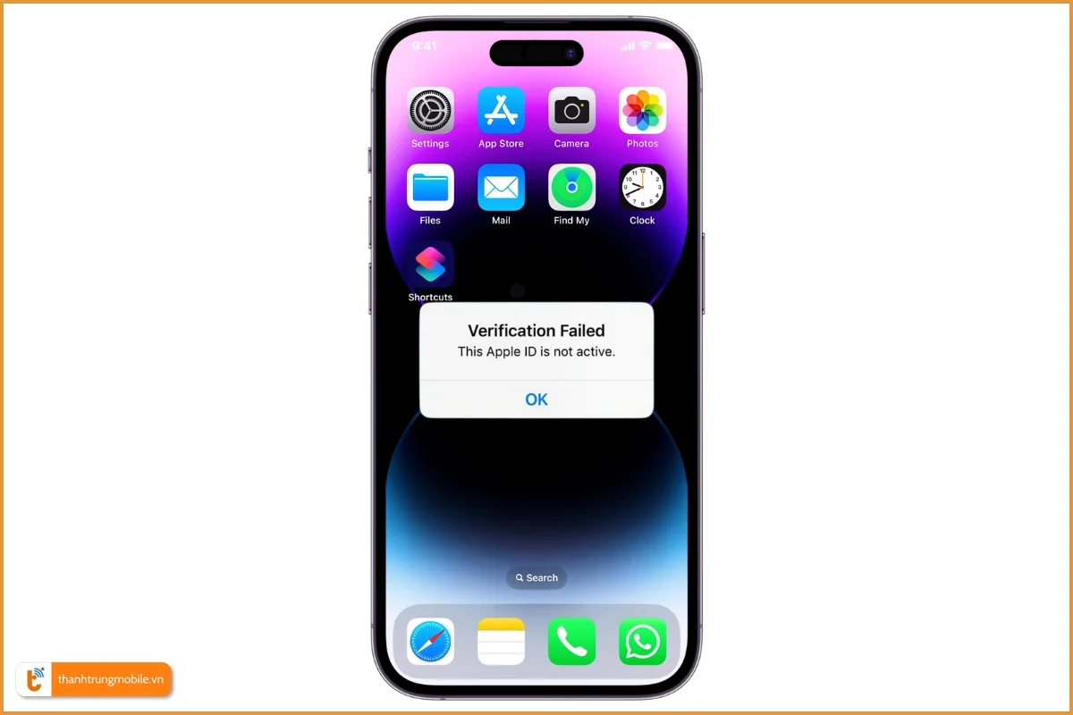 Xác minh không thành công ID Apple này không hoạt động