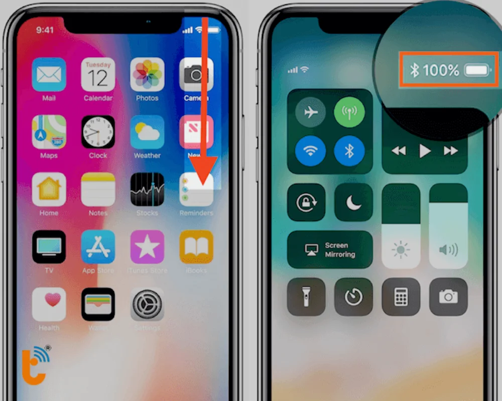 Xem nhanh phần trăm pin qua Trung tâm điều khiển