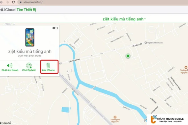 Xóa thiết bị iPhone từ tài khoản iCloud
