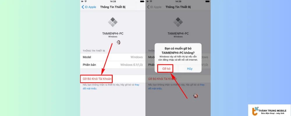 Xóa thiết bị khỏi tài khoản iCloud