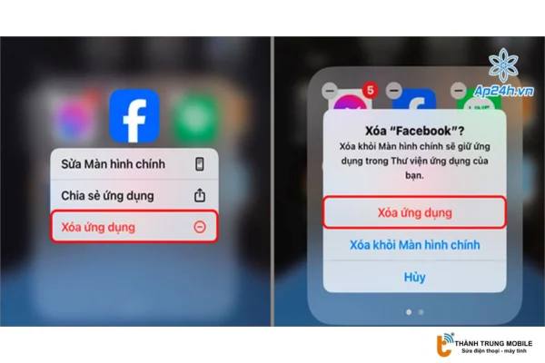 Xóa ứng dụng Facebook